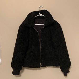 black sherpa jacket